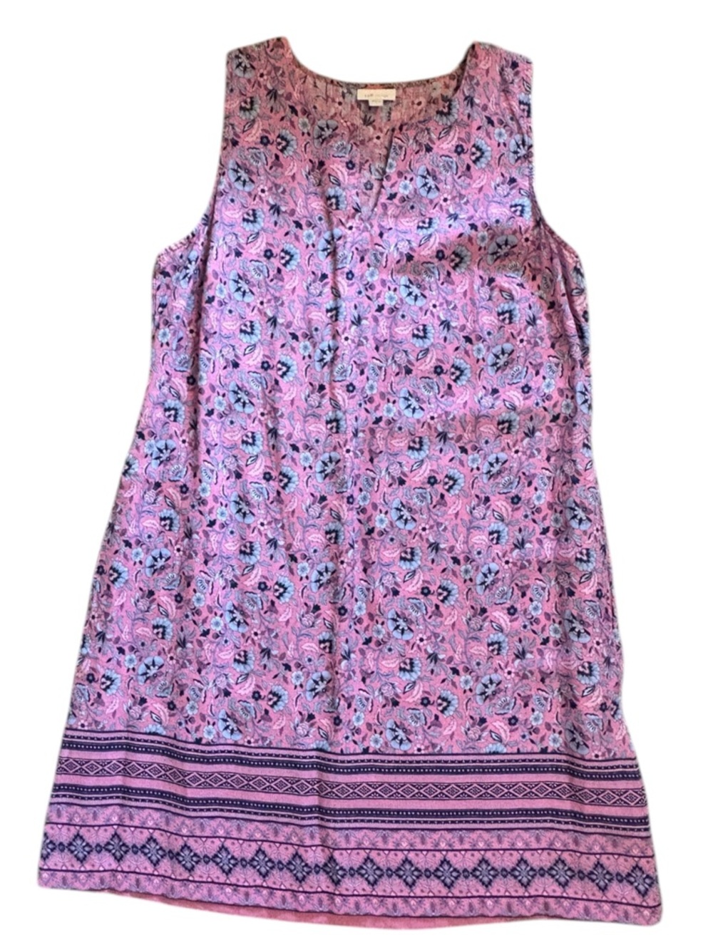 🌸 J. Jill Love Linen Floral Dress – Cottagecore Charm with Blue Accents | Sz L - Picture 5 of 10